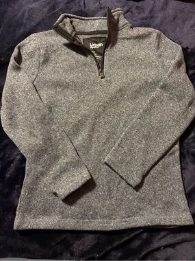 Urban Pipeline Kids Navy Heathered Fleece 1/4 Zip Mock Neck Sweatshirt S